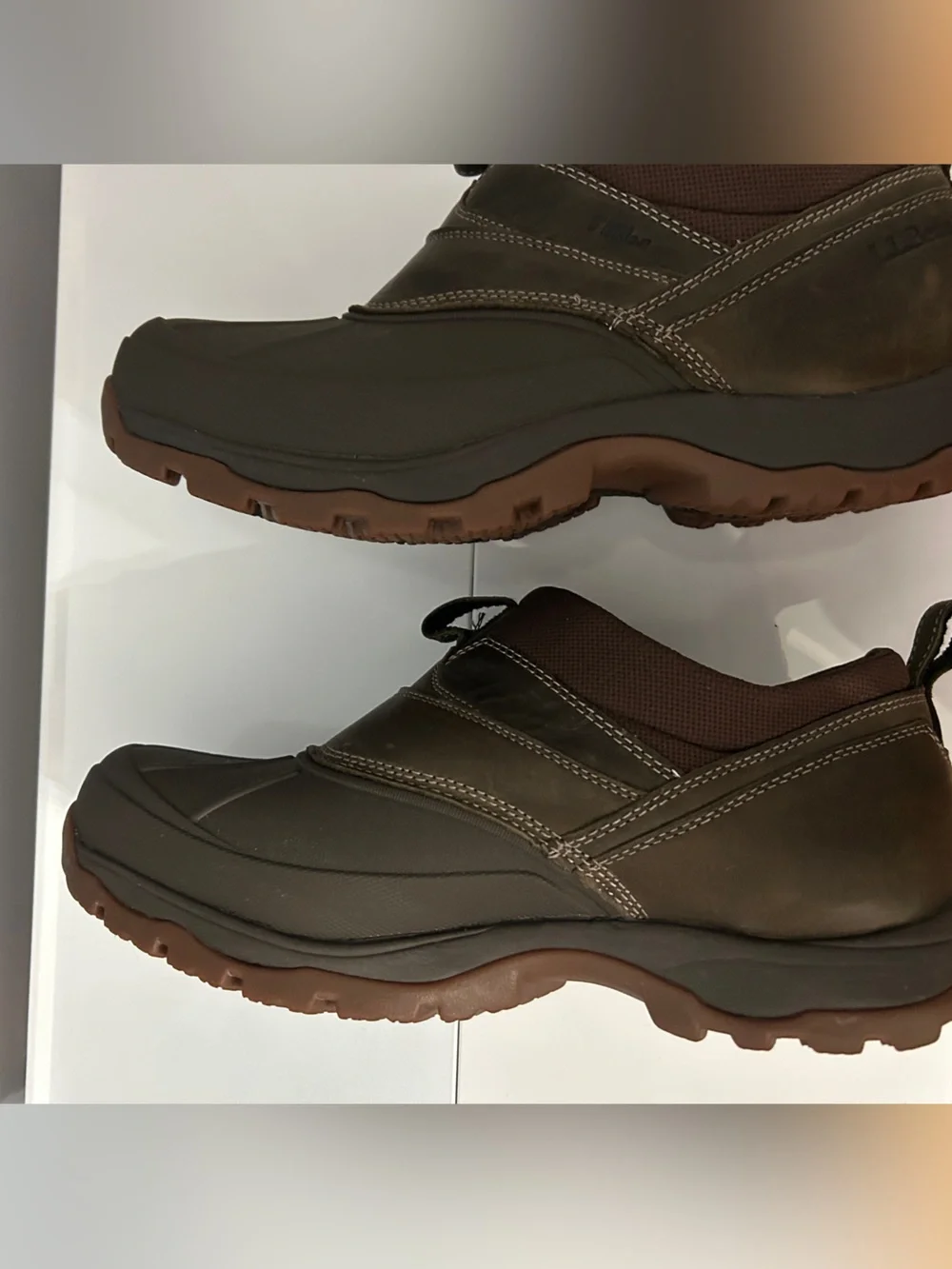 L.L. Bean Storm Chaser 5 Slip On Boots Mens 12 M Waterproof Brown Leather Duck